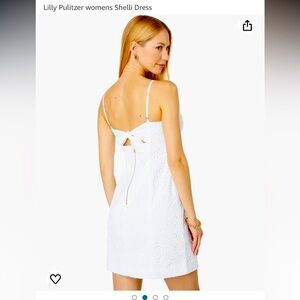 White eyelet resort white shelli Lilly Pulitzer bow summer dress formal cocktail